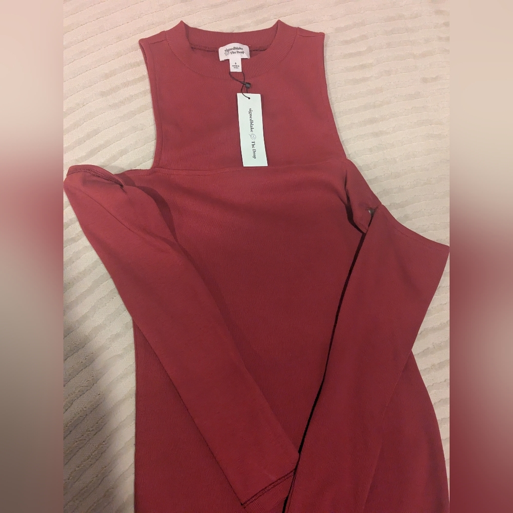 NWT The Drop x @SignedBlake Rhubarb Cutout Shoulder Dress | Size Small - Picture 6 of 6